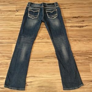 Rock & Roll Denim Women's Medium Wash, Thick Stitch Boot Cut Jean, FREE SHIPPING